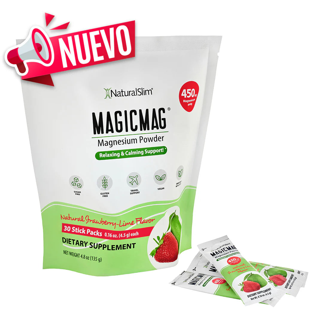 MAGICMAG® Stick Packs | Reisverpakking | Aardbei-Lime | Magnesiumcitraatsupplement