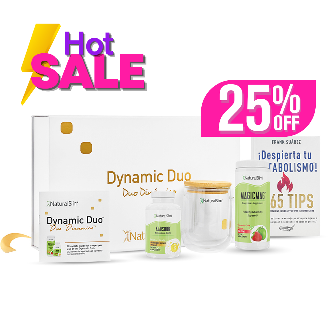 Dúo Dinámico Gift Set | MagicMag®, Kadsorb®, Libro ¡Despierta tu Metabolismo!, Mug y Caja de Regalo con Panfleto Informativo| Magnesio y Potasio