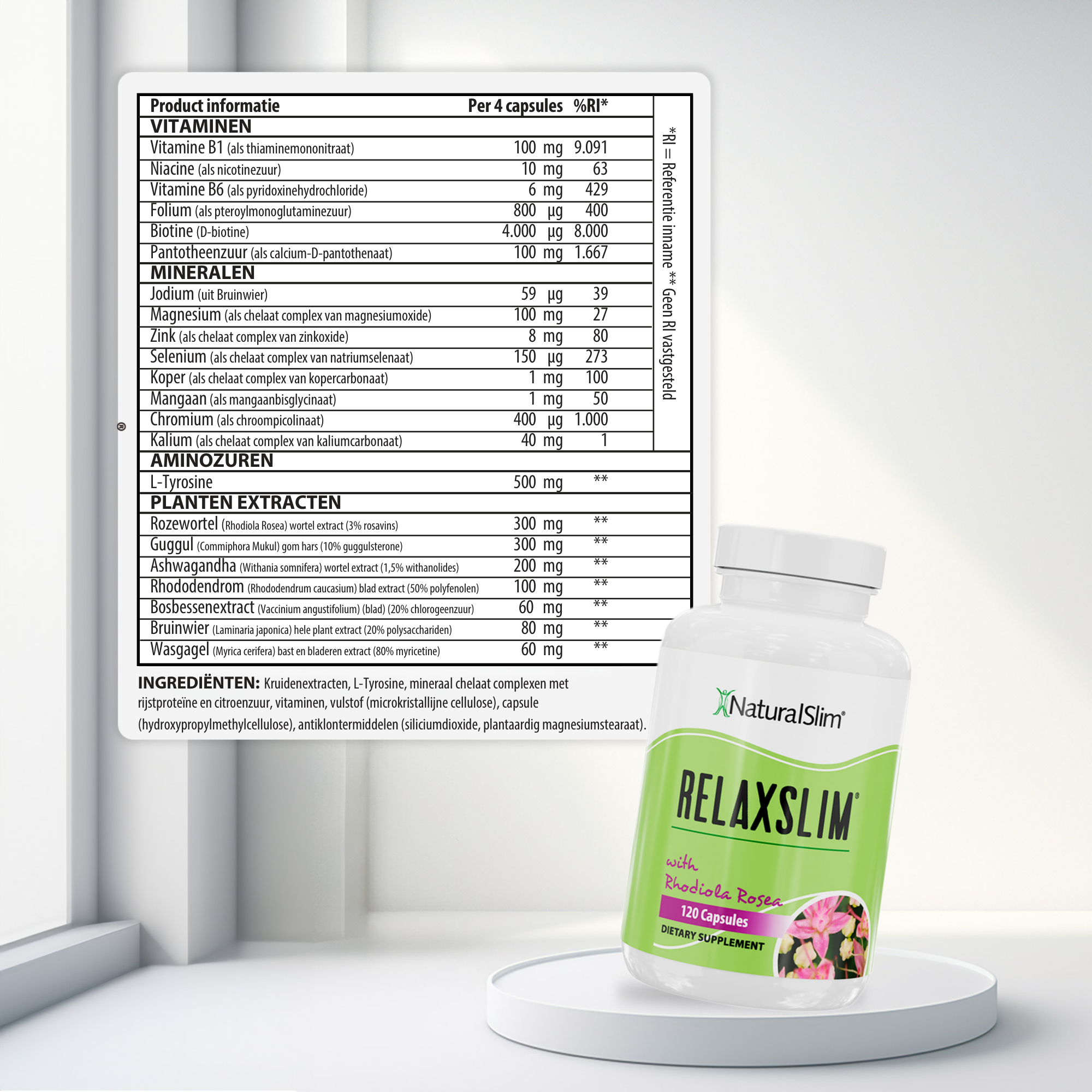 RelaxSlim voedingswaarde-informatie [facts:nl]