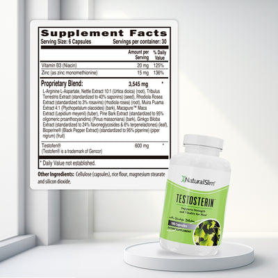 TESTOSTERIN - supplement facts label